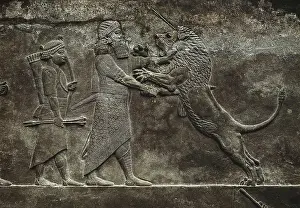 Kuyunjik: Hunting scenes.. Assyrian relief