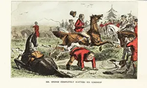 Watered: Huntsman losing control of his horse during a foxhunt