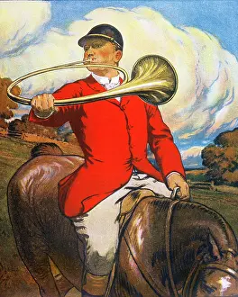 Naw001: The Huntsman Or Master of the Hounds at Fox Hunt