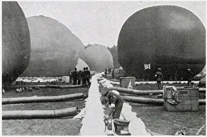 Inflating: Hurlingham International Balloon Race 1908