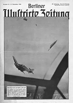 Illustrirte: Hurricane fighter shot down, WW2