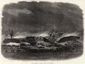 Apr18: Hurricane at Madras, India: wrecks on the beach