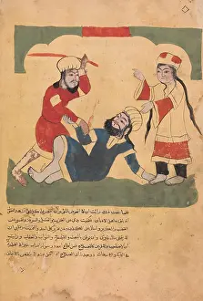 Kalila: The Husband Beats his Wife's Lover, Folio from
