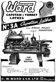 Lathes: H.W.Ward Capstan & Turret Lathes. Ward No.3A Capstan Lathe