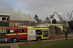Isleworth: Hydraulic platform in use at fire in Isleworth