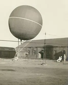 Ascending: The hydrogen balloon Bee inflated ready for ascending