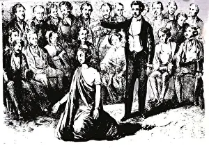 Esoteric: hypnotist with circle of people