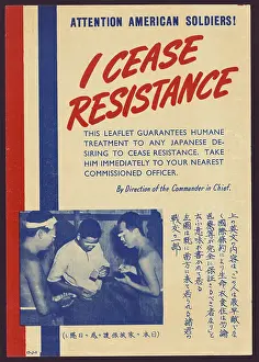 Humane: I cease resistance, American Propaganda leaflet