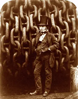 I K Brunel before the hauling chains of the Great Eastern