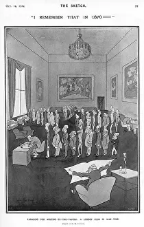 Complaining: 'I remember that in 1870-' Cartoon by H.M. Bateman