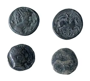 Lleida: Iberian coins with Iberian characters. Mint of