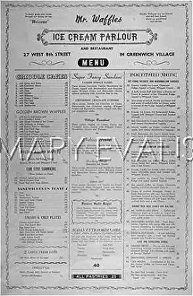 Waffles: ICE CREAM PARLOR MENU