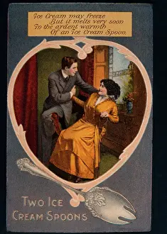 Cordial: Two ice cream spoons -- a loving couple