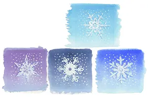 Tags: Four ice crystal gift tags