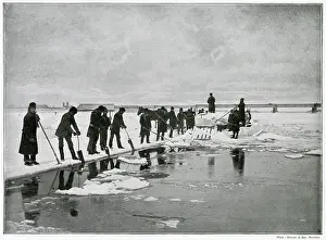 Canadians: Ice-cutting near Montreal, Canada