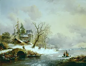 Kruseman: Ice Scene with Chateau