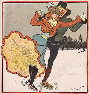Bliss: Ice Skating Couple 1901