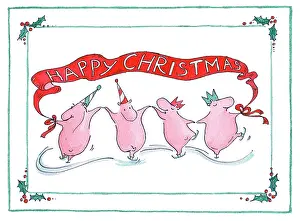 Newcome: Ice-skating hippos with Happy Christmas