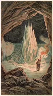 Stalagmite: ICE STALAGMITE IN A CAVE