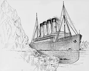 Titantic: Iceberg tearing a long gash in hull of the ?