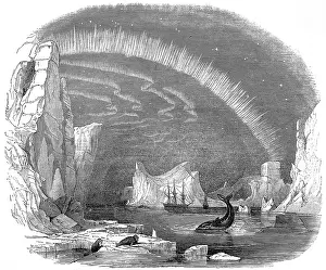 Icebergs: Icebergs and the Aurora Borealis, Arctic 1849