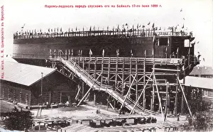 Translates: The icebreaker before its launching, 17 June 1899