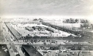 Idealised: Idealised German prisoner of war camp, WW1