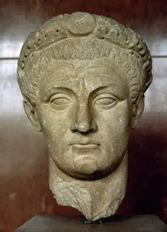 Claudian: Idealized bust of emperor Claudius (10 BC-54 AD). Marble