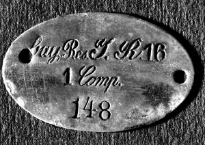 Infanterie: Identification tag of Adolf Hitler