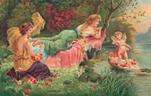 Enticing: Two Idyllic Women and a cupid