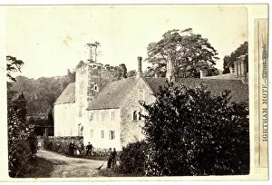 Mote: Ightham Mote with workmen, Kent
