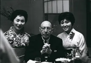 Stravinsky: Igor Stravinsky and two geishas in Japan