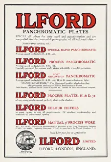 Speeds: ILFORD PHOTOGRAPHIC 1929