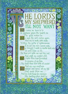 Psalm: Illuminated border with The Lord's My Shepherd