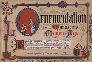 Moyen Age: Illuminated borders, miniature of man presenting