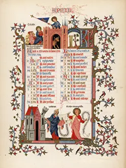 Ephesians: Illuminated calendar for April 1846