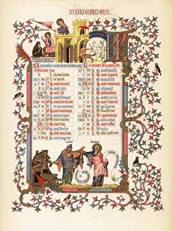 Humphreys: Illuminated calendar for November 1846