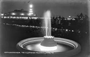Eastbourne: The Illuminated Fountain at Night