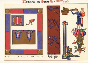 Chromolithograh: Illuminated frame and paintings from Notre Dame
