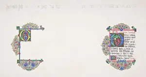 Delamotte: Illuminated Initial O, 1830?62, Watercolor over