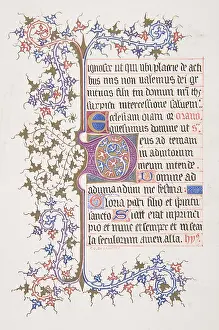 Recto: Illuminated Leaf with Initial E (recto); Vine