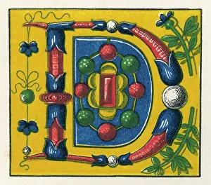 Illuminated letter D