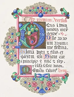 Delamotte: Illuminated Letter D within a Decorated Border