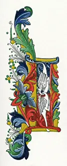 Alphabets: Illuminated letter I
