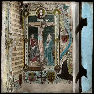 Crucifixion: An illuminated manuscript showing the Crucifixion