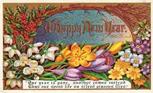 Croci: Illuminated manuscript style New Year card