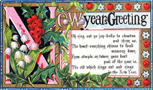 Bauble: Illuminated manuscript style New Year card