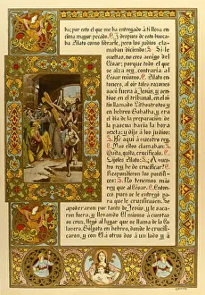 Dolorosa: Illuminated page from a Spanish gospel