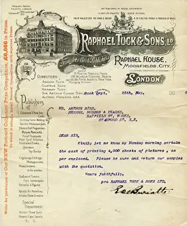 Letterhead: Illustrated headed letter, Raphael Tuck & Sons Ltd
