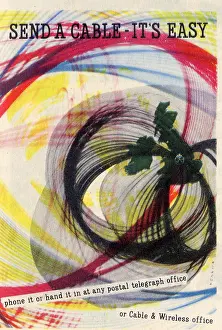 Swirling: Illustration advertising sending cables from Penrose Annual